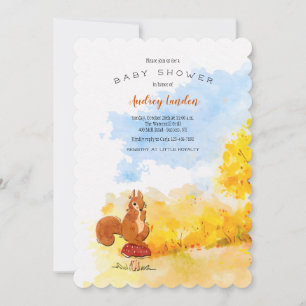 Little Squirrel in the Woods Baby Shower Invitation