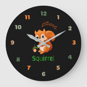 Little squirrel large clock