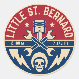 Little St Bernard Pass french italy Alpine motobik Classic Round Sticker
