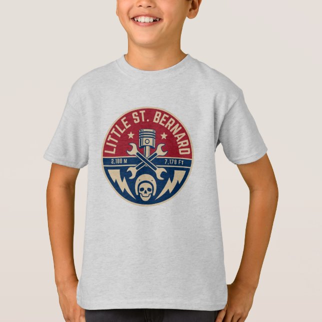 Little St Bernard Pass french italy Alpine motobik T-Shirt (Front)