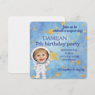 Little Star Astronaut Birthday Party Invitation
