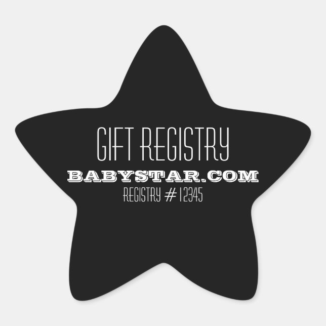 LITTLE STAR BABY SHOWER REGISTRY STICKER (Front)
