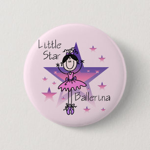 Little Star Ballerina-Black Hair 6 Cm Round Badge