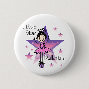 Little Star Ballerina-Black Hair 6 Cm Round Badge