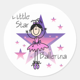 Little Star Ballerina-Black Hair Classic Round Sticker