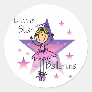 Little Star Ballerina - Blonde Hair Classic Round Sticker