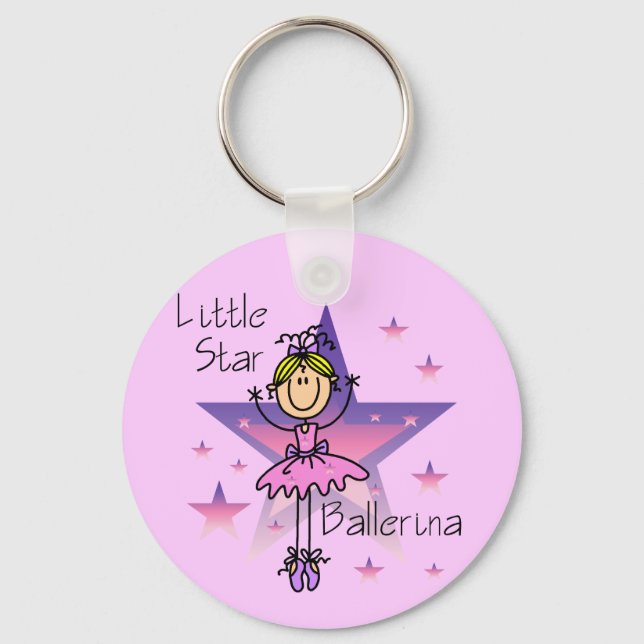 Little Star Ballerina - Blonde Hair Key Ring (Front)