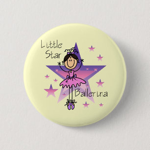 Little Star Ballerina - Brown Hair 6 Cm Round Badge