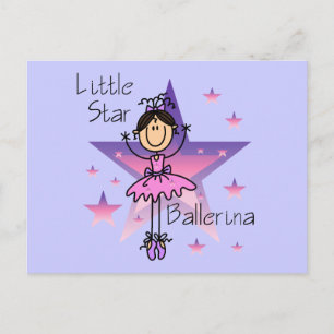 Little Star Ballerina - Brown Hair Postcard