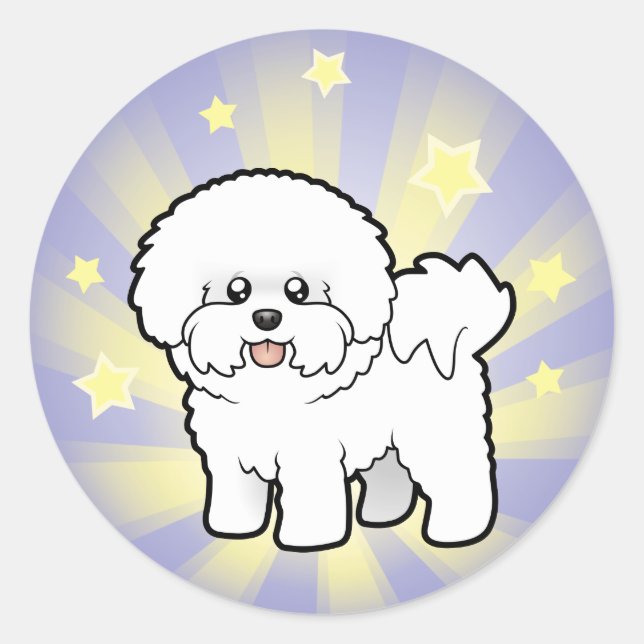Little Star Bichon Frise Classic Round Sticker (Front)