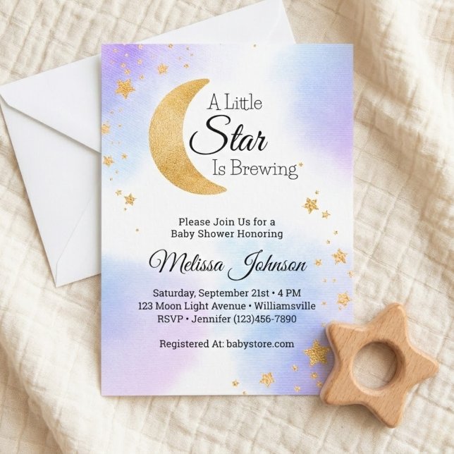 Little Star Brewing Celestial Baby Shower Invitation (Little Star Brewing Celestial Baby Shower Invitation)