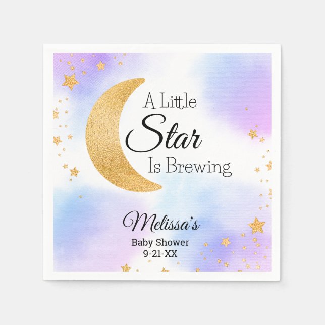 Little Star Brewing Dreamy Baby Shower Napkin (Front)