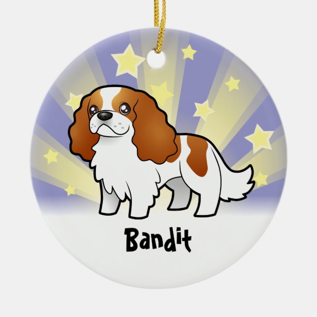 Little Star Cavalier King Charles Spaniel Ceramic Tree Decoration (Front)