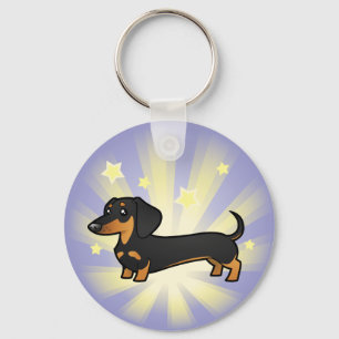 Little Star Dachshund (smooth coat) Key Ring