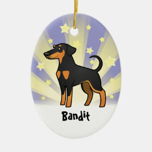 Little Star Doberman Pinscher (floppy ears) Ceramic Tree Decoration