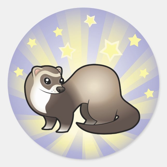 Little Star Ferret Classic Round Sticker (Front)
