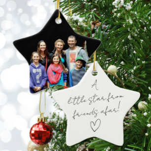 Little Star From Afar custom Photo Keepsake Ceramic Tree Decoration