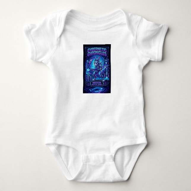 Little Star Gazer: Vibrant Nebula Space Baby Outfi Bodysuit (Front)