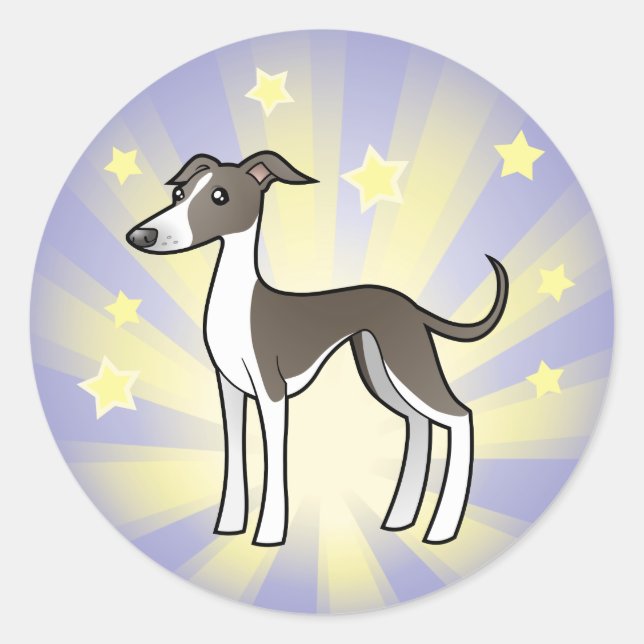 Little Star Greyhound/Whippet/Italian Greyhound Classic Round Sticker (Front)