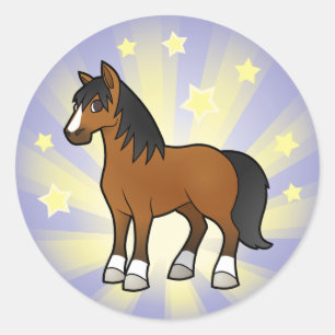 Little Star Horse Classic Round Sticker