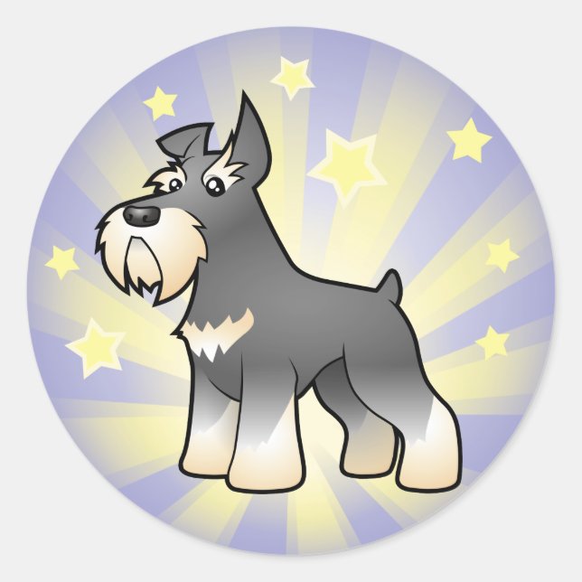 Little Star Schnauzer Classic Round Sticker (Front)