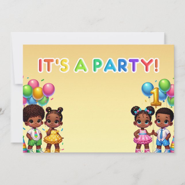 Little Stars First Birthday Bash Invitation (Front)