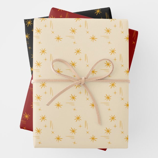 Little stars wrapping paper set of 3 (In situ)