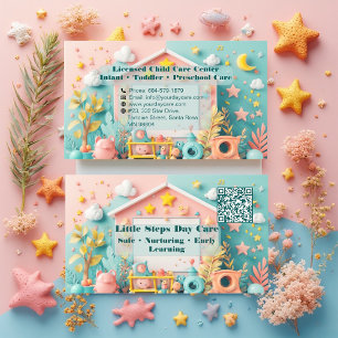 Little Steps Day Care Small Business QR Code  Card