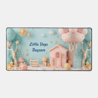 Little Steps Daycare Pastel Greenery Personalized Desk Mat