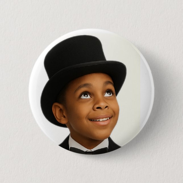 Little Stevie Always Looking Up Button (Front)