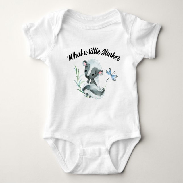 Little Stinker Skunk Animal Baby Bodysuit (Front)