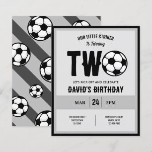 Little Striker Soccer Budget 2nd Birthday Invite