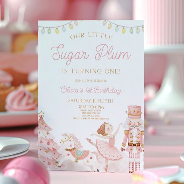 Little Sugar Plum Nutcracker 1st Birthday Party Invitation (Creator Uploaded)