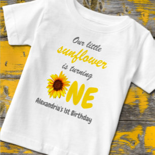 Little Sunflower 1st Birthday Baby T-Shirt