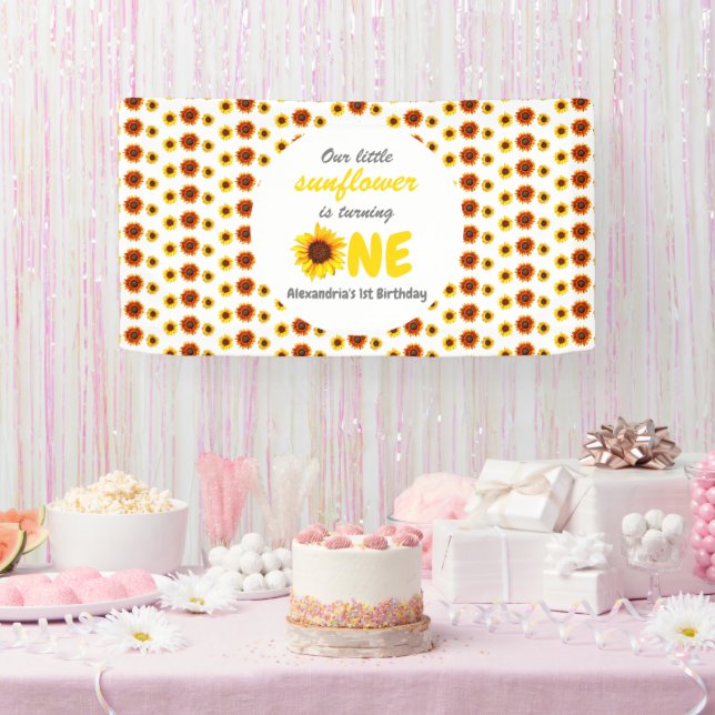 Little Sunflower 1st Birthday Banner (Party)