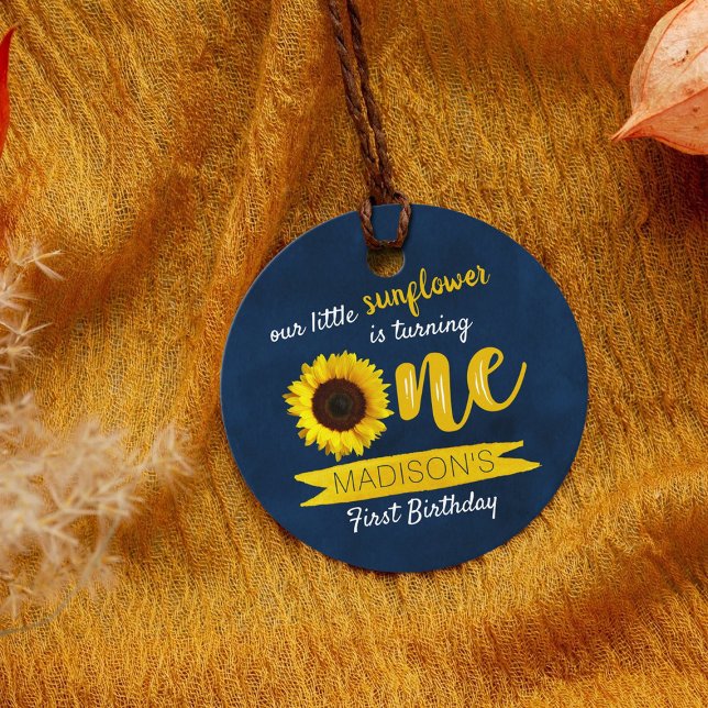 Little Sunflower 1st Birthday Favour Tags (Creator Uploaded)