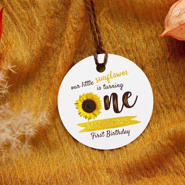Little Sunflower 1st Birthday Favour Tags (Creator Uploaded)