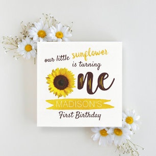 Little Sunflower 1st Birthday Napkin