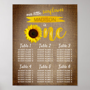 Little Sunflower 1st Birthday Seating Chart