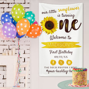 Little Sunflower 1st Birthday Welcome Banner