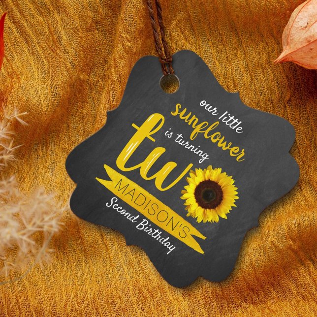 Little Sunflower 2nd Birthday Favour Tags (Creator Uploaded)