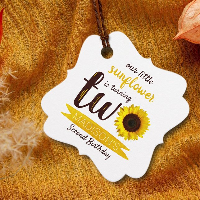 Little Sunflower 2nd Birthday Favour Tags (Creator Uploaded)