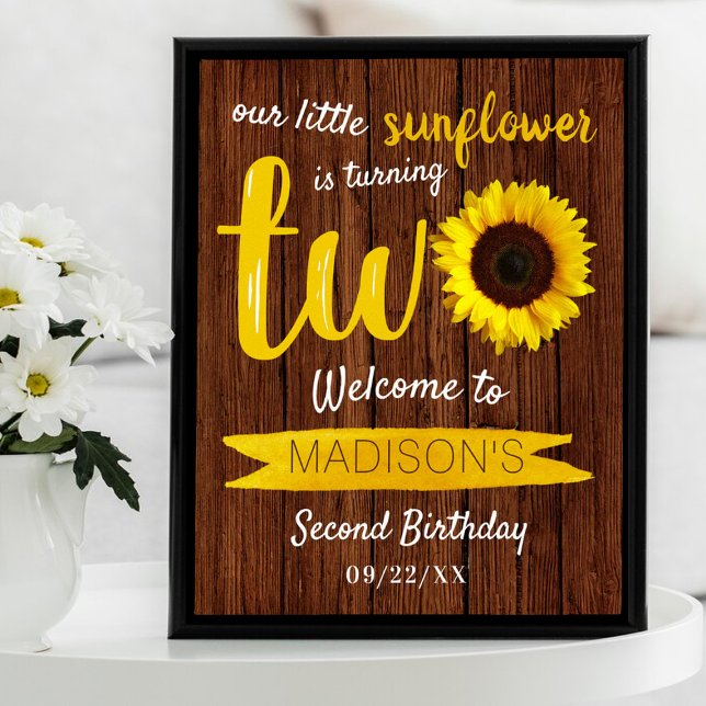 Little Sunflower 2nd Birthday Welcome Sign (Creator Uploaded)