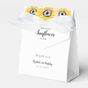 Little Sunflower Birthday One First Elegant Yellow Favour Box