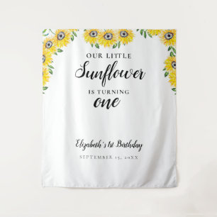 Little Sunflower First Birthday One Background Tapestry