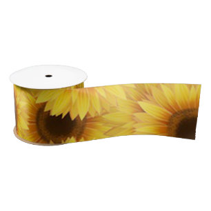 Little Sunflower Floral Satin Ribbon