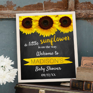 Little Sunflower On The Way! Baby Shower Welcome Poster