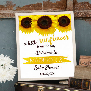 Little Sunflower On The Way! Baby Shower Welcome Poster