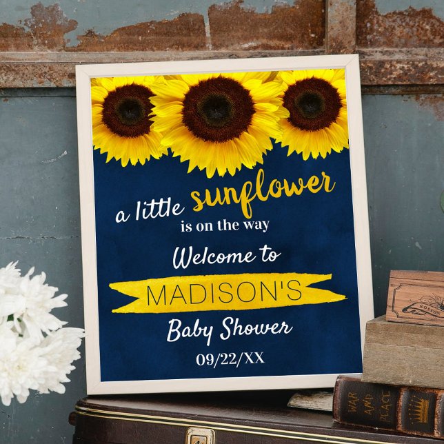 Little Sunflower On The Way! Baby Shower Welcome Poster (Creator Uploaded)