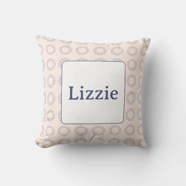Little Suns Name throw pillow (Front)